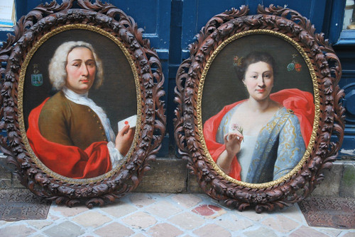 18th Century Dutch School Pair Of Portraits Kerens De Hongne