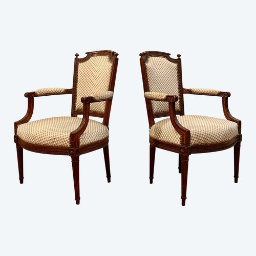 Pair Of Louis XVI Cabriolet Armchairs Circa 1780