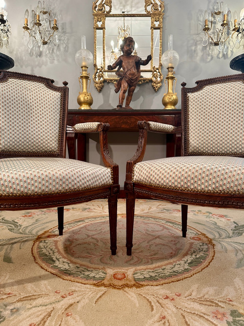 Pair Of Louis XVI Cabriolet Armchairs Circa 1780