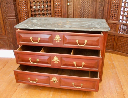 Louis XIV chest of drawers Faux marble top