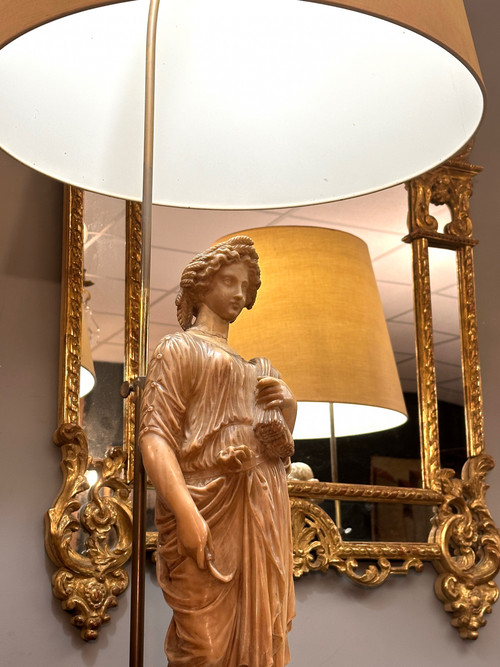 Exceptional Pair Of 19th Century Alabaster Sculptures (112cm)