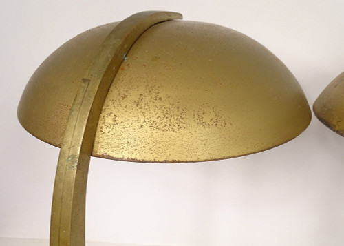 Paire de Lampes de Bureau Bronze Métal Vintage Art Déco Allemagne XXème