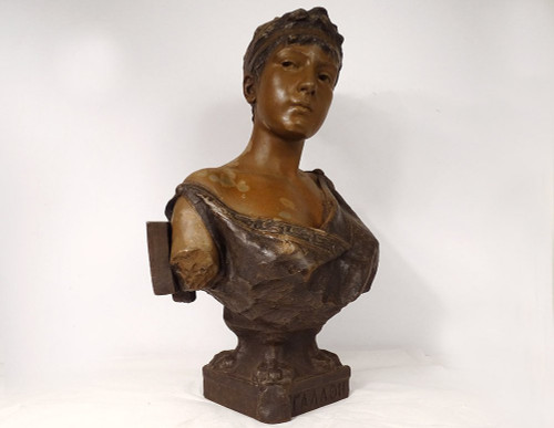 Scultura Busto Donna Galatea Emmanuel Villanis Blot Art Nouveau XIX secolo