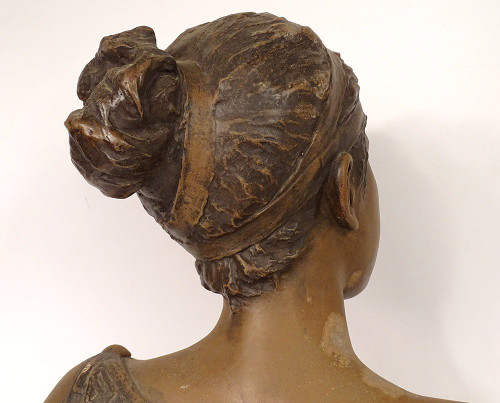 Scultura Busto Donna Galatea Emmanuel Villanis Blot Art Nouveau XIX secolo