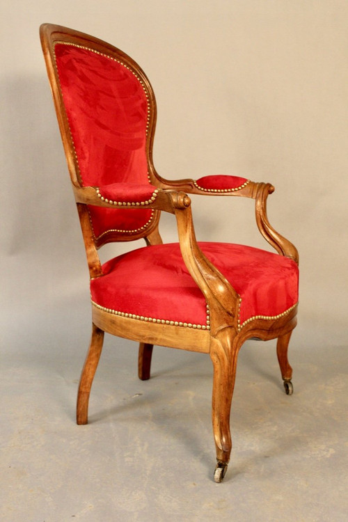 Louis Philippe Walnut Armchair 19th century