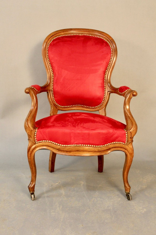 Louis Philippe Walnut Armchair 19th century