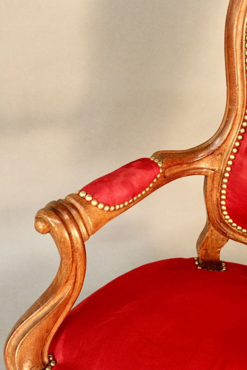 Louis Philippe Walnut Armchair 19th century