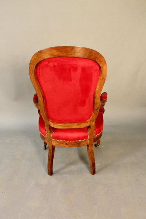 Louis Philippe Walnut Armchair 19th century