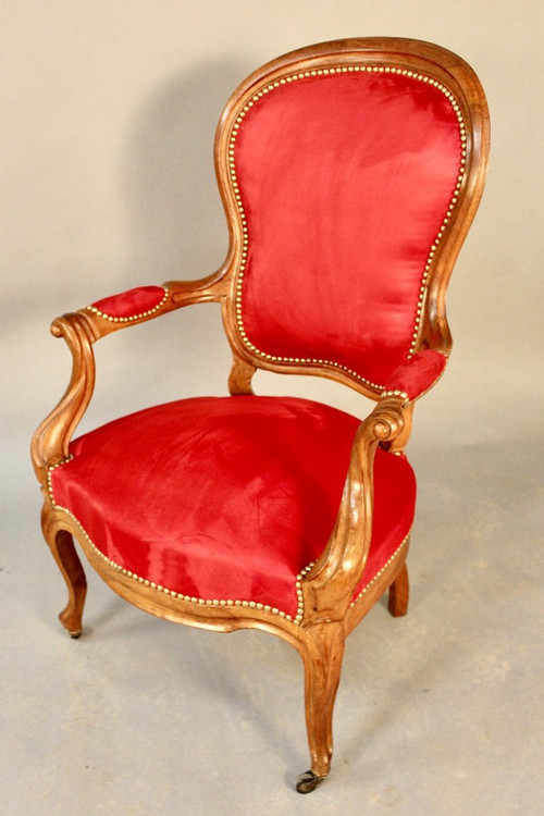 Louis Philippe Walnut Armchair 19th century