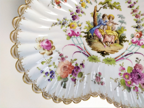 Hand Painted Porcelain Dish Saxe Meissen