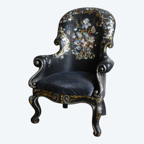 Napoleon III burgundy armchair