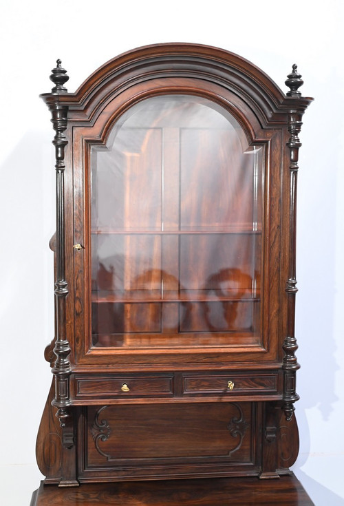 Small Rosewood Vitrine Desk, Napoleon III period - Mid-19th century