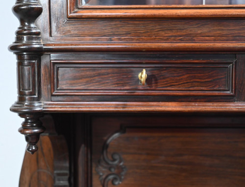 Small Rosewood Vitrine Desk, Napoleon III period - Mid-19th century