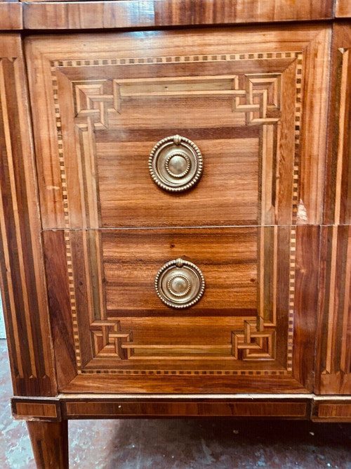 Louis XVI inlaid wood chest of drawers XIX century