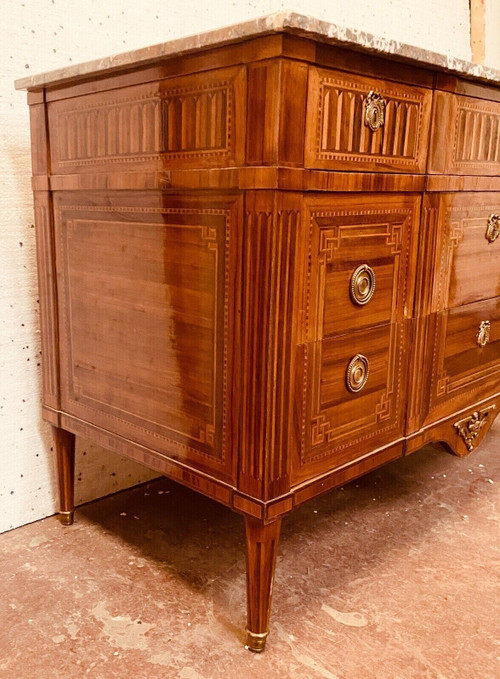 Louis XVI inlaid wood chest of drawers XIX century