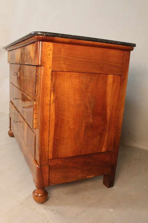 Restoration Burr Walnut Marble-topped Chest of Drawers