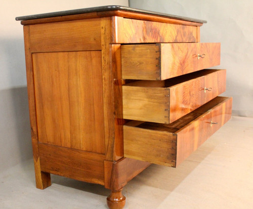 Restoration Burr Walnut Marble-topped Chest of Drawers