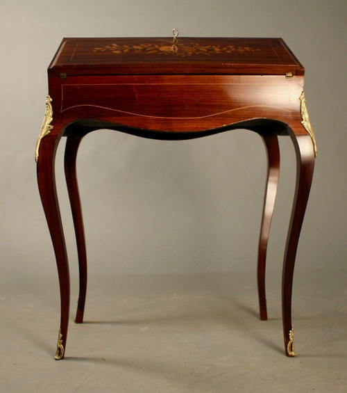 Napoleon III period inlaid sloping desk