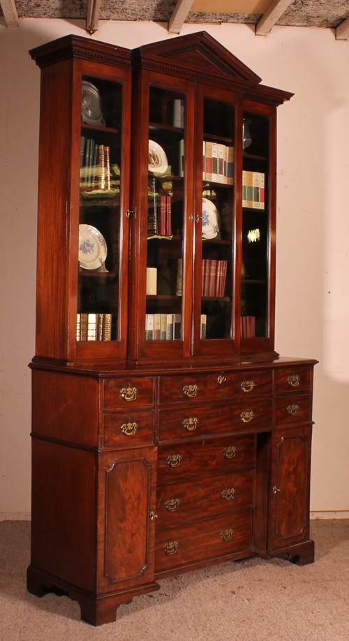 Mahogany Showcase Cabinet Or Library From The 18th Century