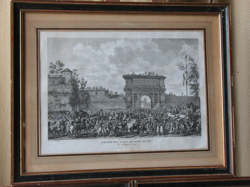 Les batailles Napoléoniennes set of 5 large framed 19th century engravings