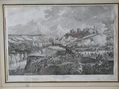 Les batailles Napoléoniennes set of 5 large framed 19th century engravings