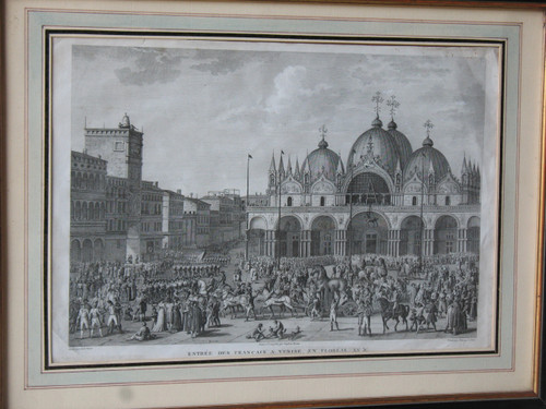 Les batailles Napoléoniennes set of 5 large framed 19th century engravings