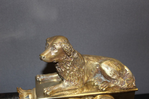 Barre De Foyer En Bronze Modèle Aux Chiens XIX