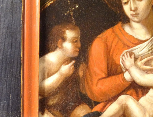 HSP Religious Painting Virgin Breastfeeding Holy Family Flemish 18th