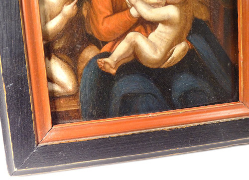 HSP Religious Painting Virgin Breastfeeding Holy Family Flemish 18th