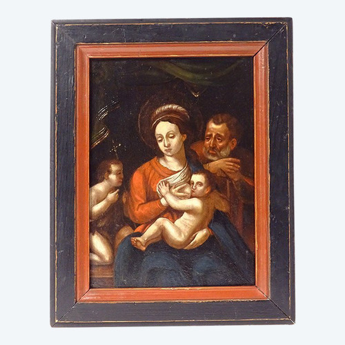 HSP Religious Painting Virgin Breastfeeding Holy Family Flemish 18th