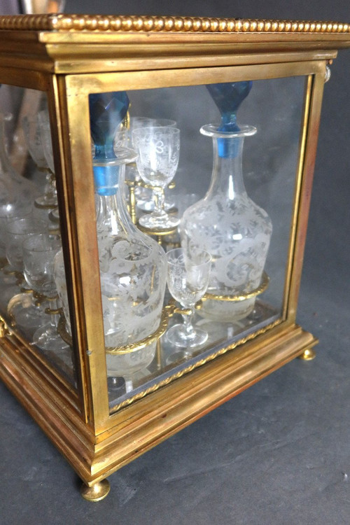 Bronze and glass Liqueur Cellar, Napoleon III period