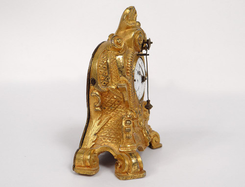 Miniatura Luigi XV in bronzo dorato Orologio a coda di mucca XIX secolo