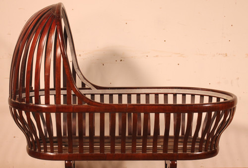 Curved Mahogany Cradle-19th Century