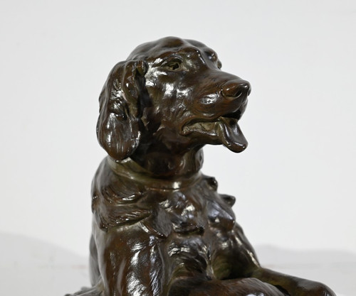 Bronze “The Dog with the Hare”, signed J-E. Masson - Early 20th century