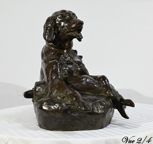 Bronze “The Dog with the Hare”, signed J-E. Masson - Early 20th century