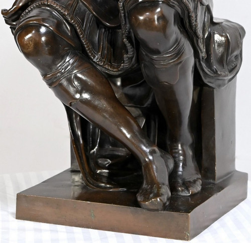 Bronze „Laurent de Medici“ nach Michelangelo, Schule des 19. Jahrhunderts – Mitte 19. Jahrhundert