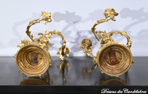 Pair of Gilt Bronze Candelabra, Louis XV style – Late 19th century