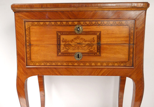 Small Italian Commode Marquetry Rose Wood Phoenix Birds 18th Century