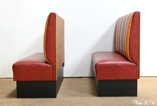 Pair of Faux Leather Bistro Benches – 1970