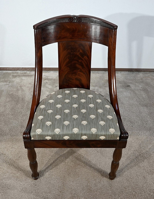 Suite of 4 Gondola Chairs in Cuban Mahogany, Restoration Period – Early 19th Century