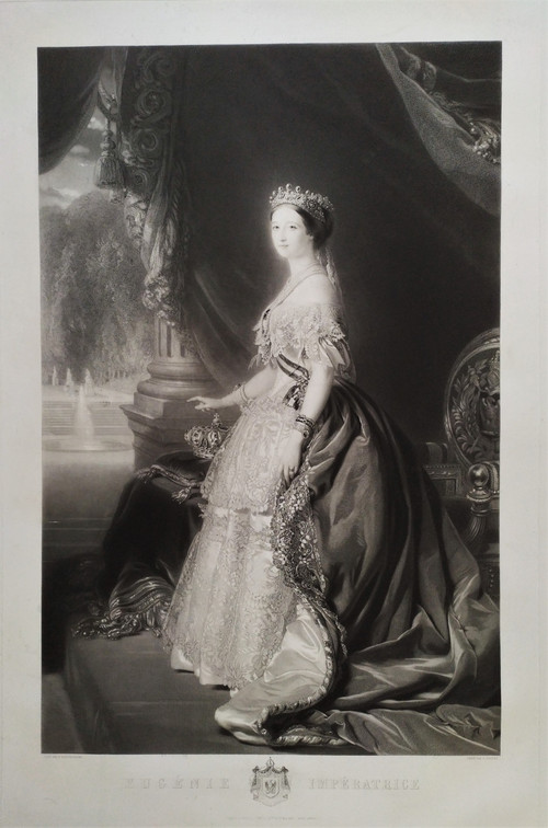 Gravures d'Après Winterhalter Napoléon III Et  l'Impératrice Eugénie