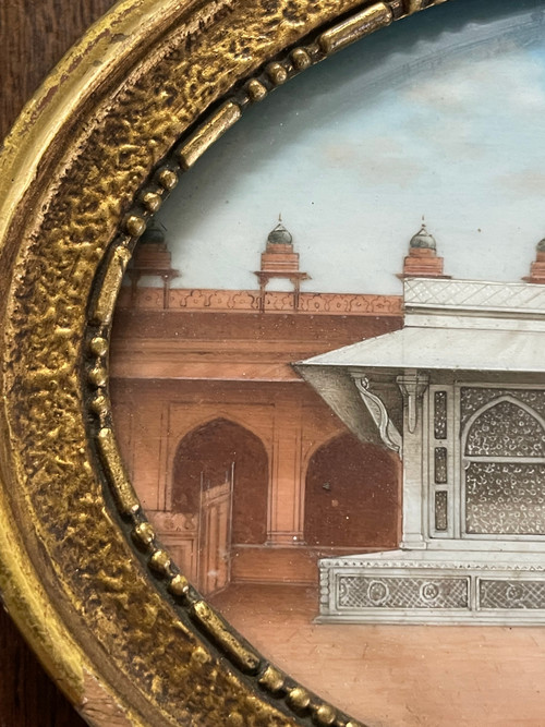 Miniature - Vue Du Mausolée Salim Chishti En Inde Fin 19ème