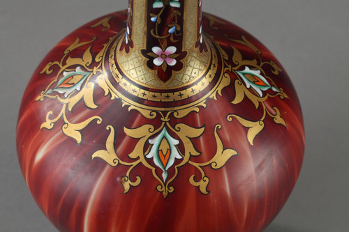 Opaline vase with oriental decoration