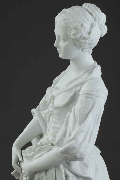 Biscuit Statuette "Young girl with a broken jug"--19th Century Period