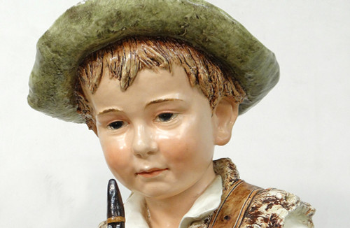 Sculptures Majolica Wilhelm Schiller Gypsy Children Austria 160cm