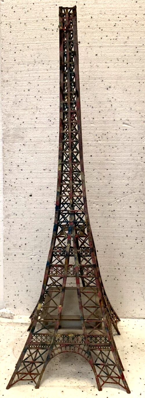 EIFFEL Tower in flat iron and patinated corners 20th century