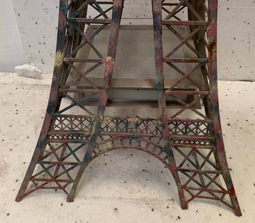 EIFFEL Tower in flat iron and patinated corners 20th century