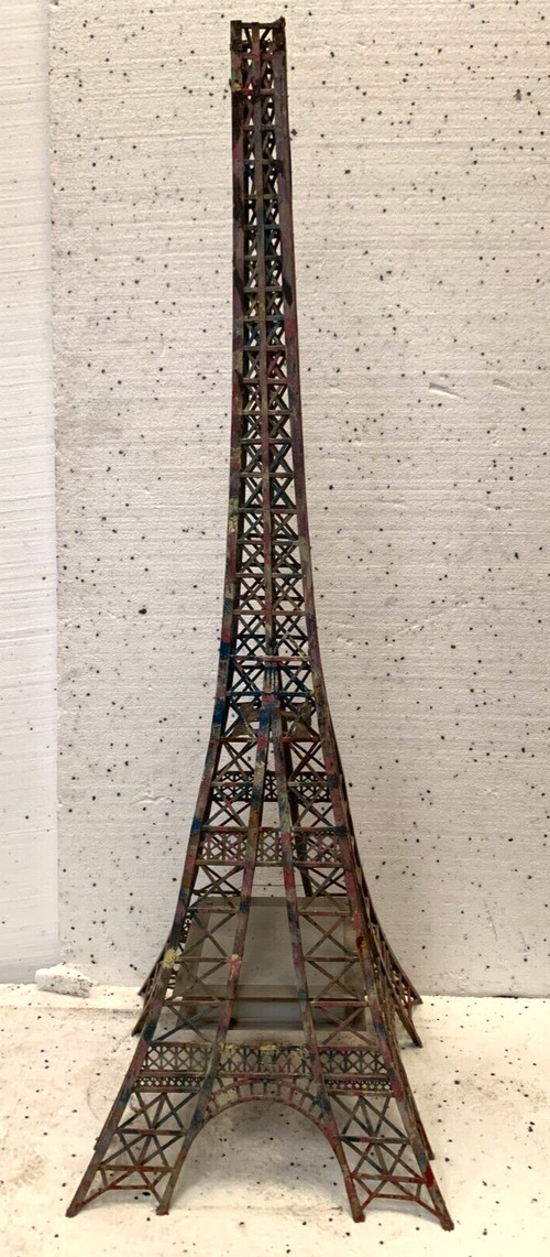 EIFFEL Tower in flat iron and patinated corners 20th century