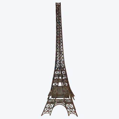 EIFFEL Tower in flat iron and patinated corners 20th century