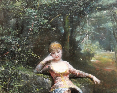 Pierre Marie BEYLE (1838-1902), z.H. zu, Galante Szene im Wald, Gemälde, um 1870